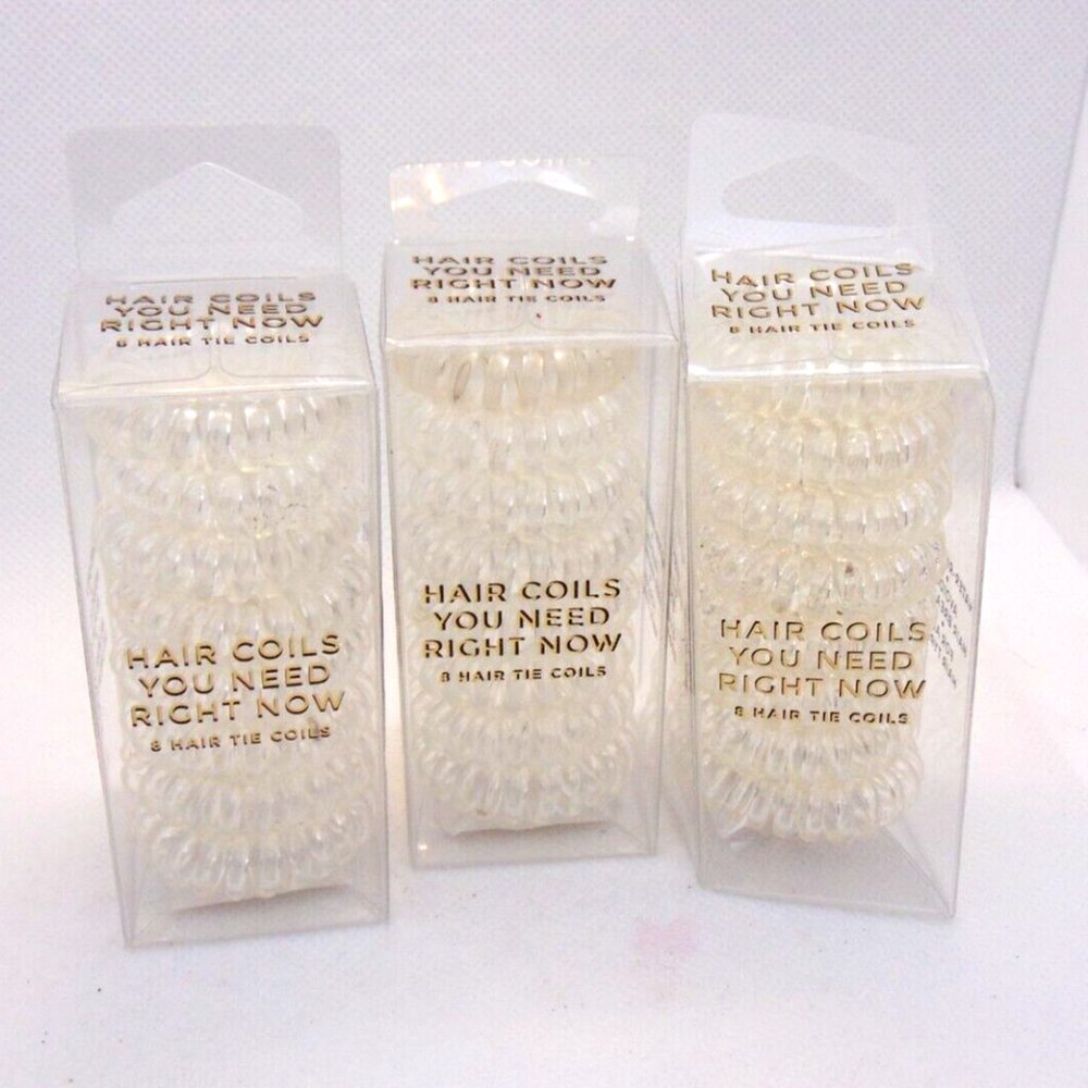 Lot of 3 KIT-SCH Hair Tie Coils 8pc Clear NIB